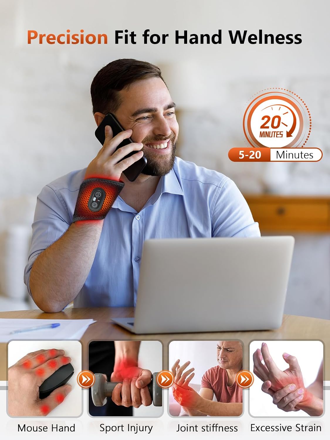 ALMOHADILLA TERAPÉUTICA RELEXNOW PARA MUÑECA CON LUZ ROJA 3000MAH - 3