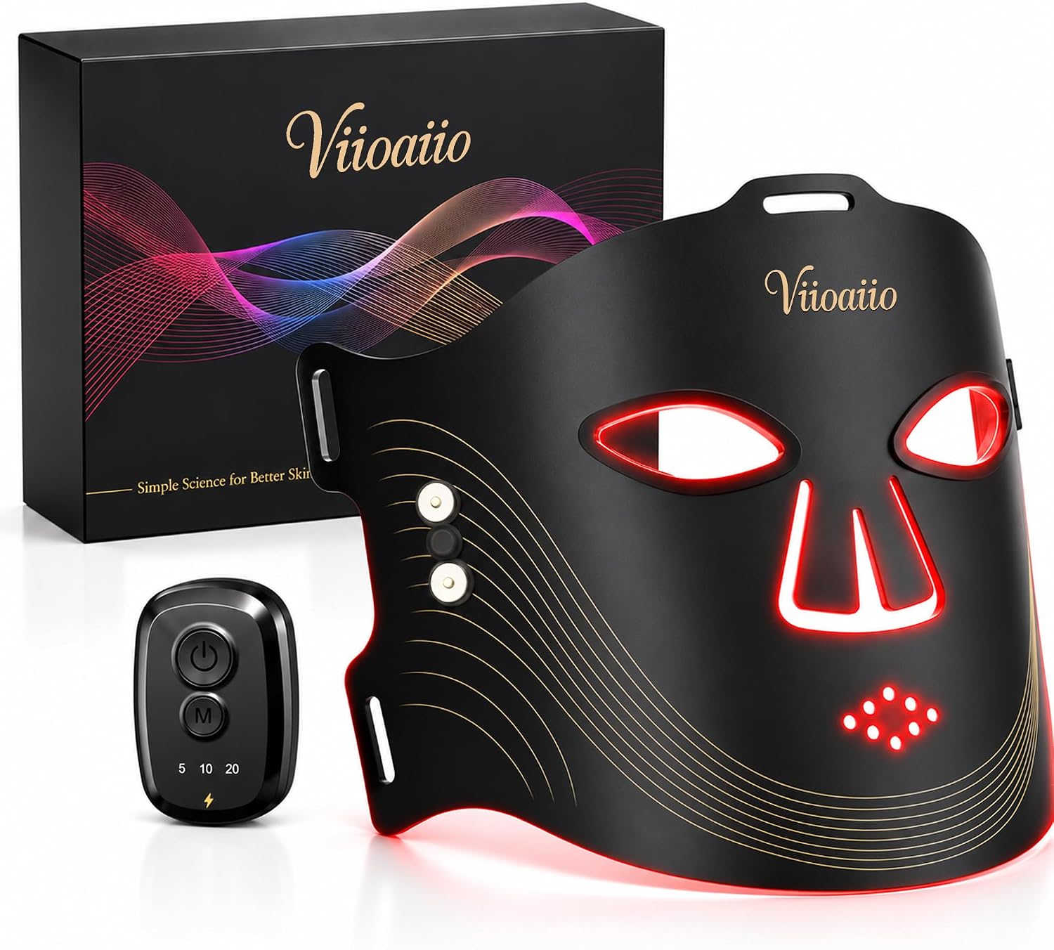 ALMOHADA TERAPÉUTICA VIIOAIIO MÁSCARA FACIAL LED INALÁMBRICA 850NM NIR 336 LEDS - 1