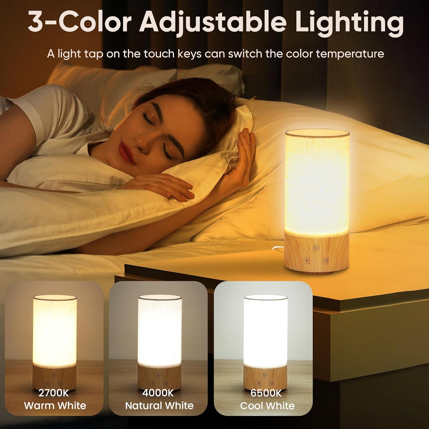 LÁMPARA DE TERAPIA DE LUZ CAROMOLLY HAPPY LAMP 10,000 LUX CON 3 TEMPERATURAS DE COLOR Y 5 NIVELES DE BRILLO - 4
