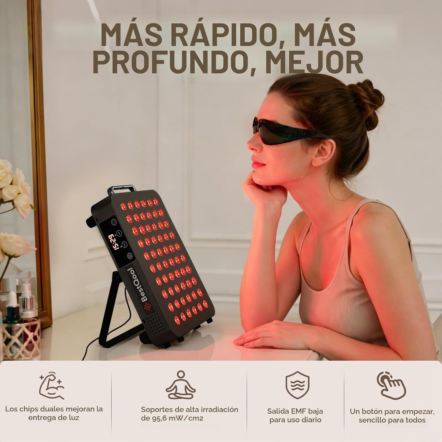PANEL DE TERAPIA DE LUZ ROJA BESTQOOL BQ60 105W 660NM Y 850NM - 2