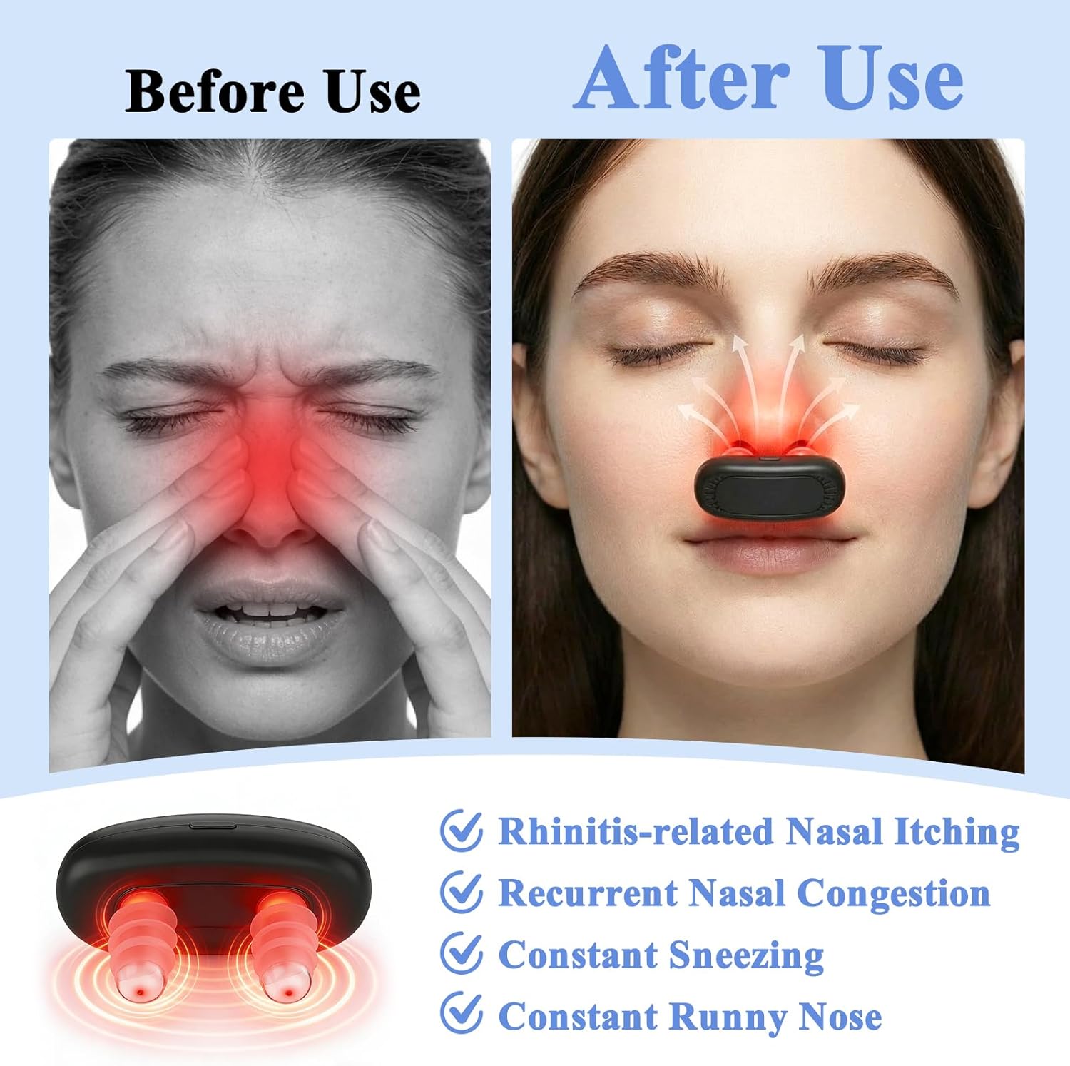 DISPOSITIVO DE LUZ ROJA PARA CUIDADO NASAL TOPLIPS NEGRO 1 UNIDAD - 2