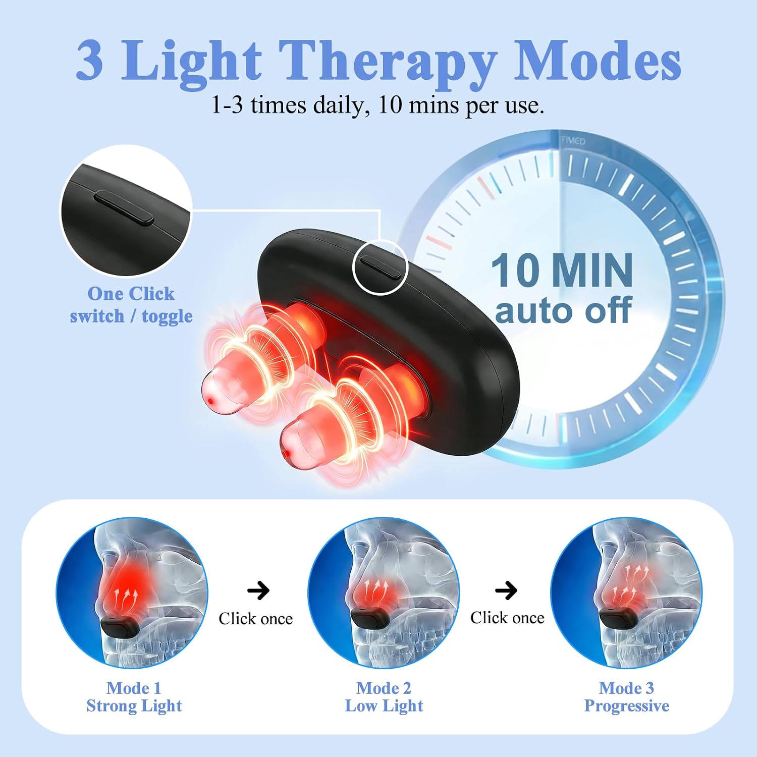 DISPOSITIVO DE LUZ ROJA PARA CUIDADO NASAL TOPLIPS NEGRO 1 UNIDAD - 5