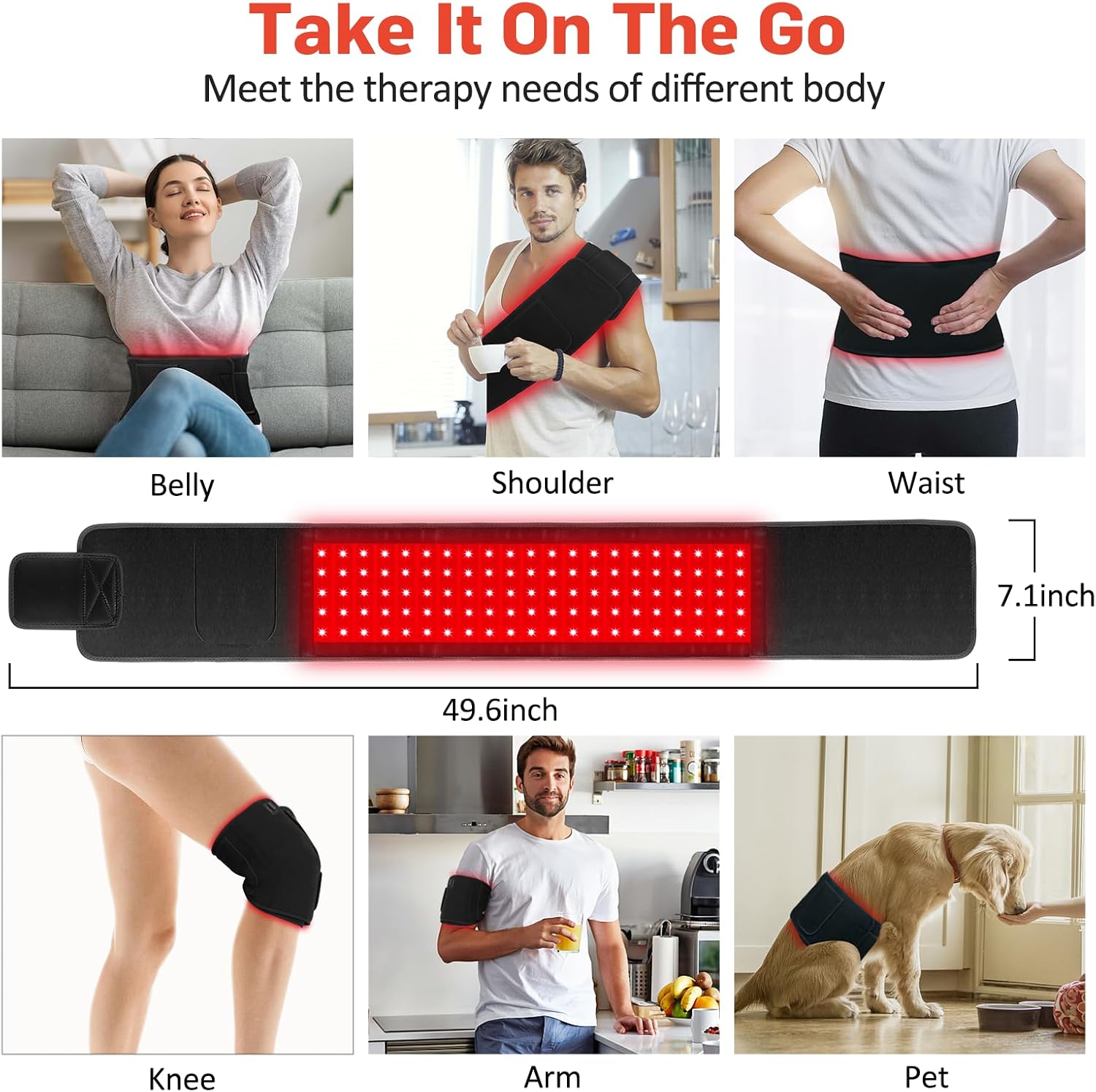 ALMOHADILLA TERAPÉUTICA GMOWNW CINTURÓN DE TERAPIA DE LUZ ROJA E INFRARROJA PARA CUERPO - 3