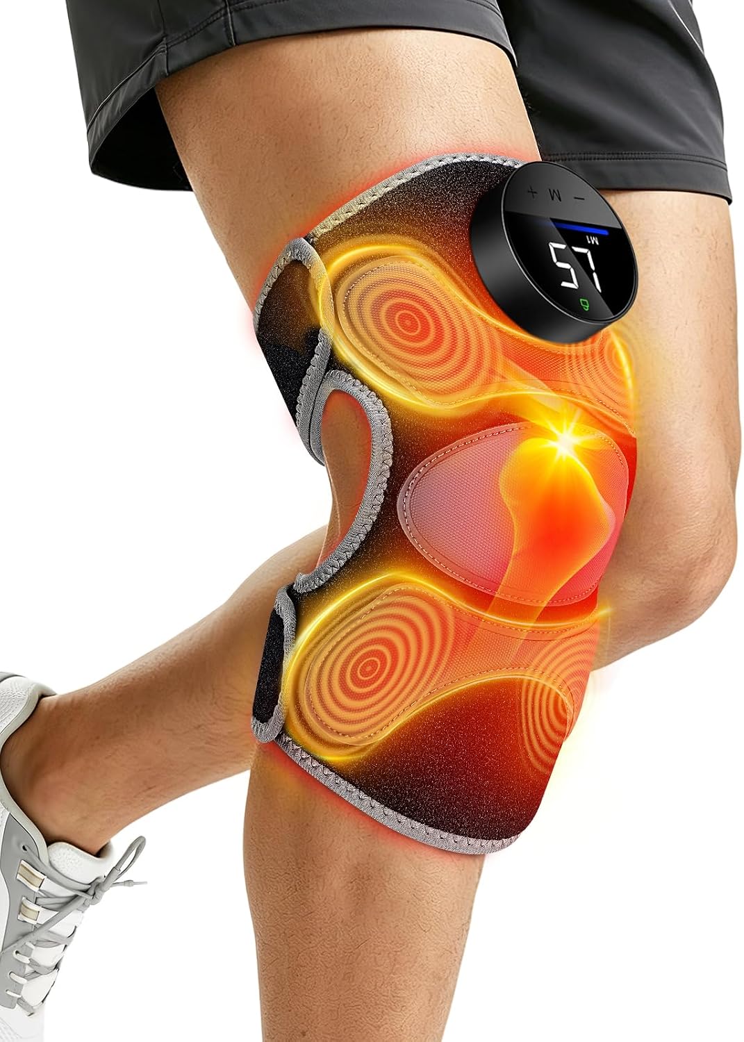 MASAJEADOR DE RODILLA HALIDODOHEALTH CON TERAPIA DE LUZ ROJA 3 EN 1, CALOR Y 4 MOTORES DE VIBRACIÓN - 1