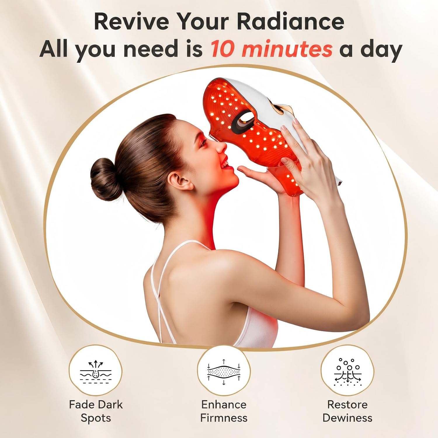 ALMOHADA TERAPÉUTICA TINKOOLA MÁSCARA FACIAL LED DE TERAPIA DE LUZ ROJA INFRARROJA - 5