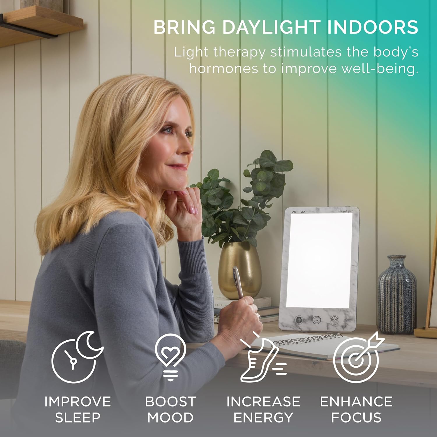 LÁMPARA DE TERAPIA DE LUZ VERILUX HAPPYLIGHT LUXE 10,000 LUX SIN UV - 2