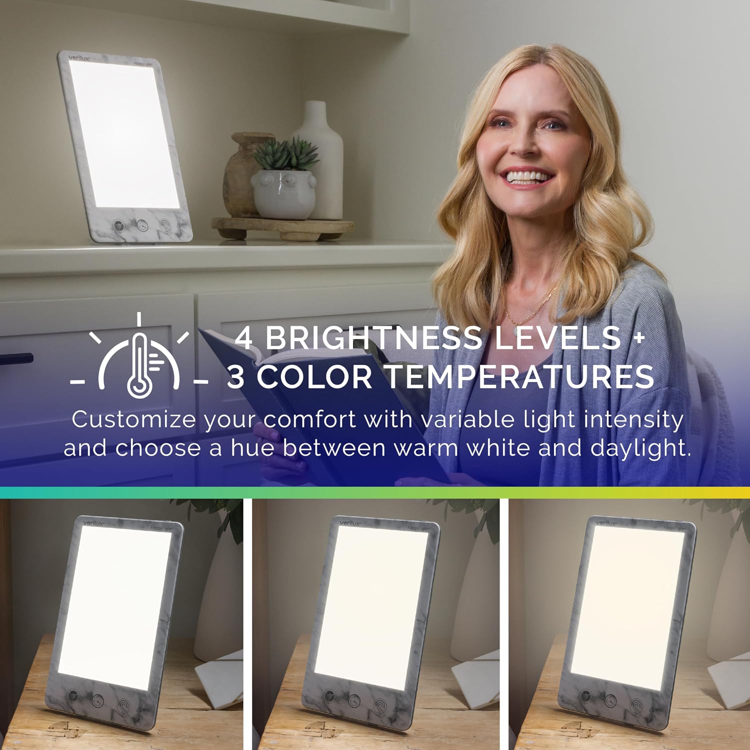 LÁMPARA DE TERAPIA DE LUZ VERILUX HAPPYLIGHT LUXE 10,000 LUX SIN UV - 3