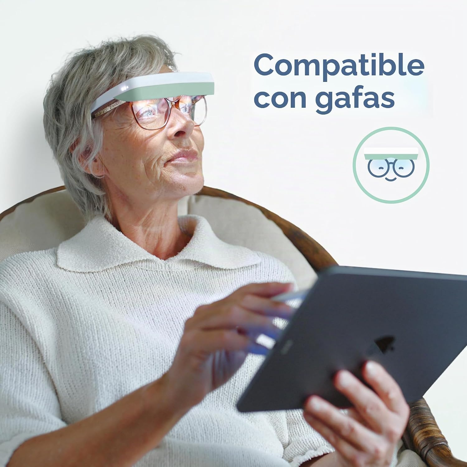 ALMOHADA TERAPÉUTICA LUMINETTE 3 LIGHT THERAPY GLASSES VERDE - 4