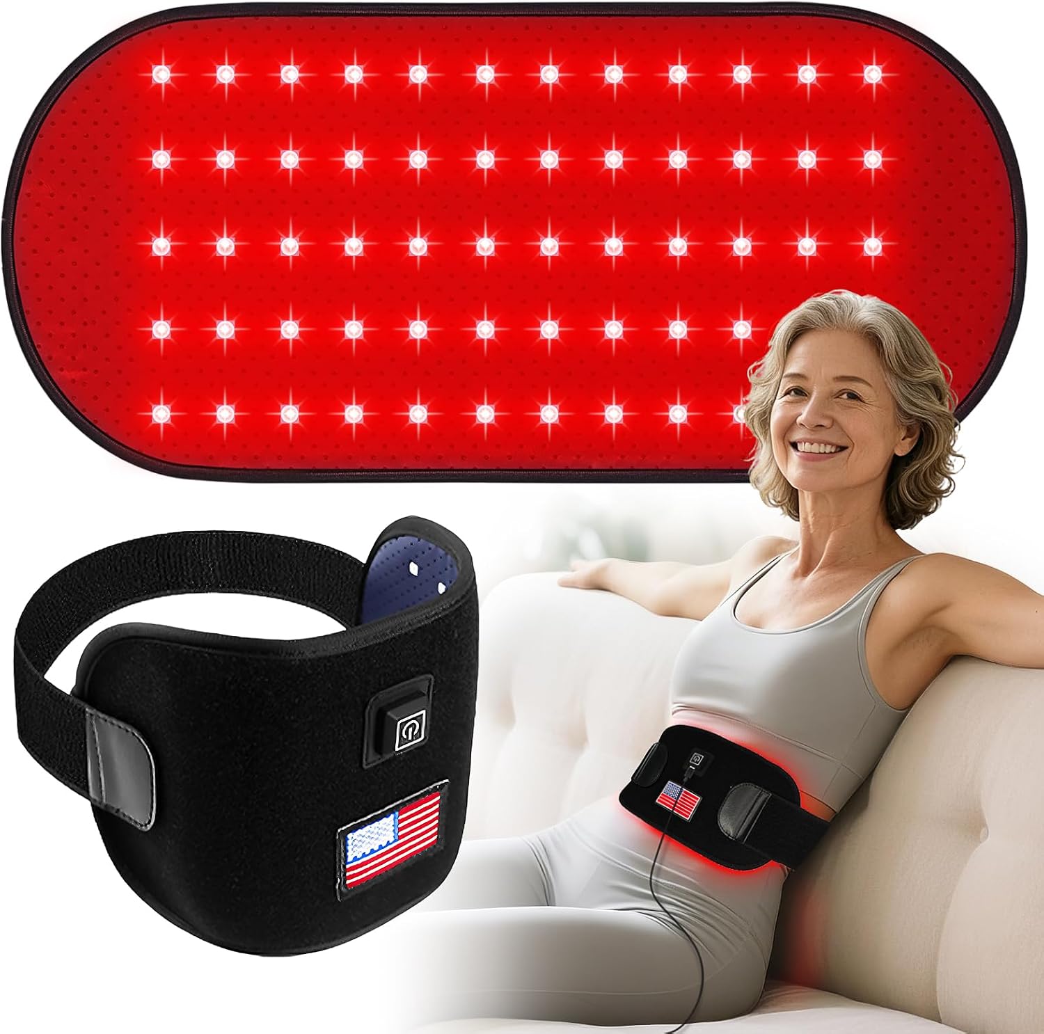 ALMOHADA TERAPÉUTICA DEERBABA RED LIGHT THERAPY PARA CUERPO 31.5X15.5 CM - 1