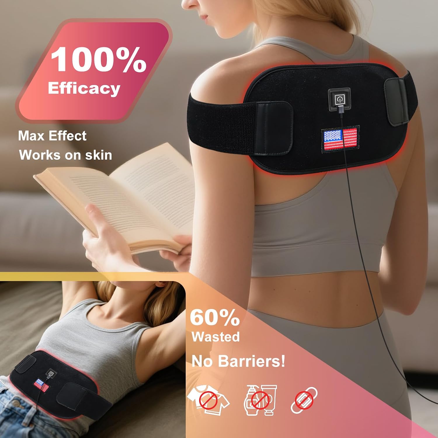 ALMOHADA TERAPÉUTICA DEERBABA RED LIGHT THERAPY PARA CUERPO 31.5X15.5 CM - 5