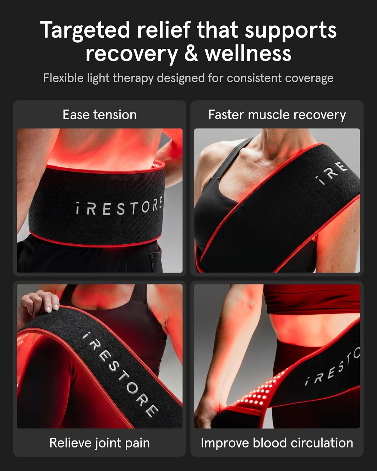 ALMOHADILLA TERAPÉUTICA IRESTORE FLEX BELT CON LUZ ROJA INFRARROJA Y 3 LONGITUDES DE ONDA - 2