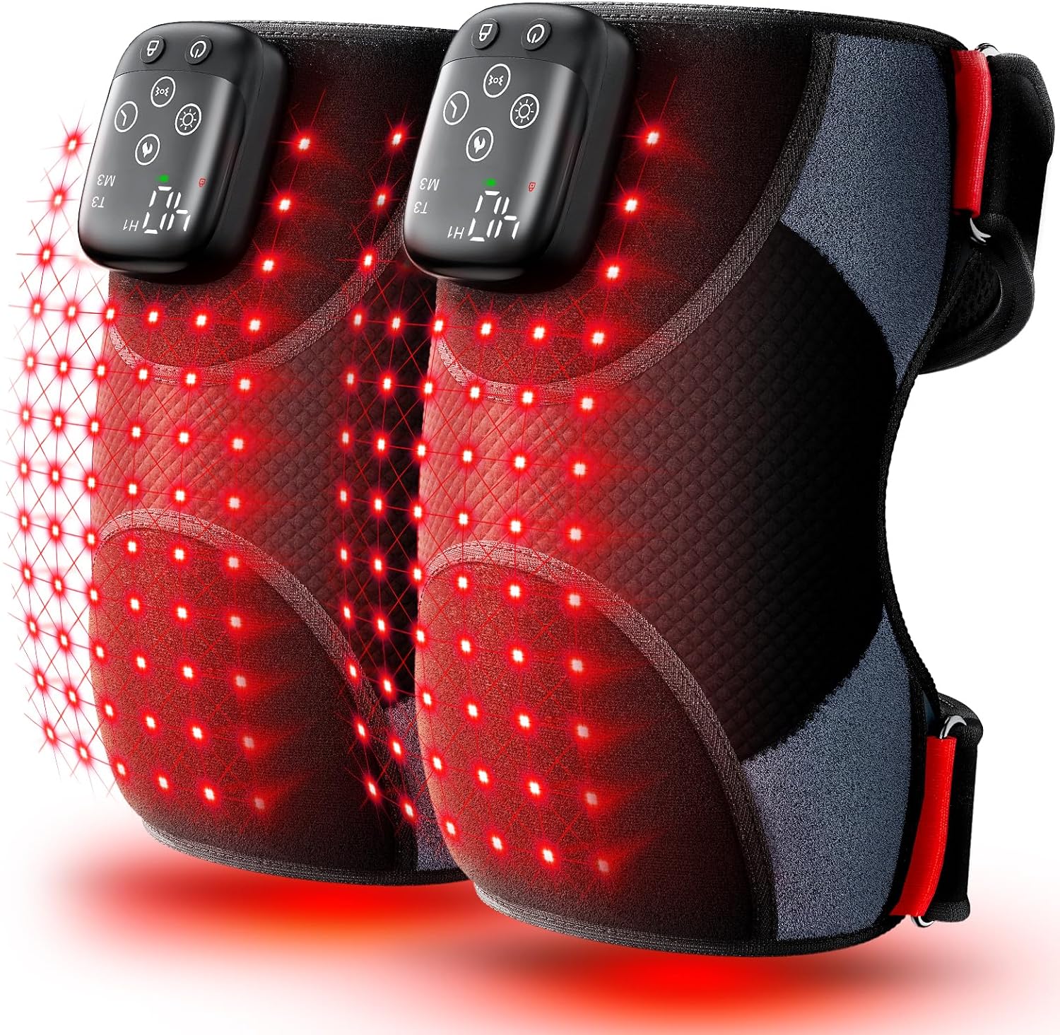 MASAJEADOR DE RODILLA LTW 2 UNIDADES CON CALOR Y TERAPIA DE LUZ ROJA PARA ALIVIO DEL DOLOR - 1