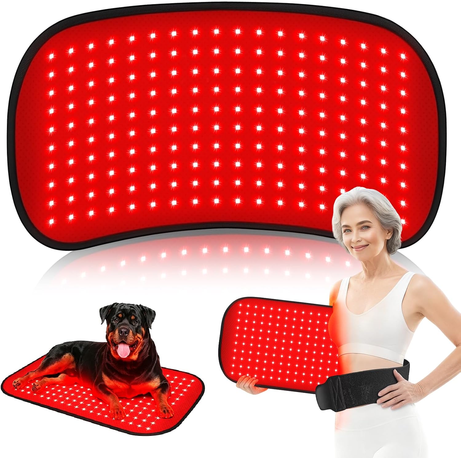 ALMOHADILLA TERAPÉUTICA DEERBABA RED LIGHT THERAPY 25X13 PULGADAS PARA ALIVIO DE DOLOR CORPORAL - 1