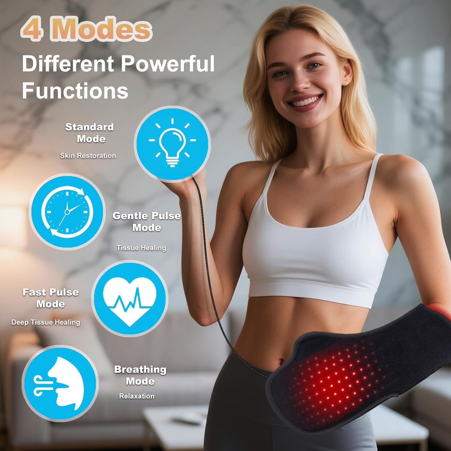 ALMOHADILLA TERAPÉUTICA DEERBABA RED LIGHT THERAPY PARA MANOS 16.5X7.8 PULGADAS - 2