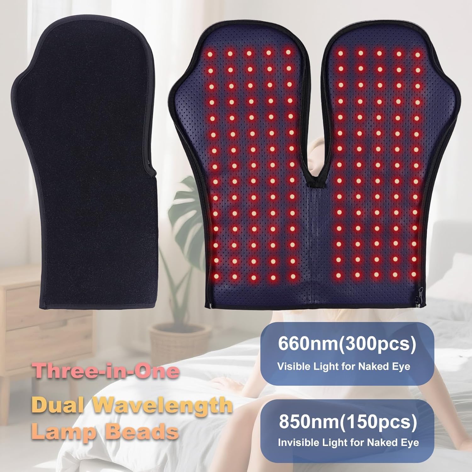 ALMOHADILLA TERAPÉUTICA DEERBABA RED LIGHT THERAPY PARA MANOS 16.5X7.8 PULGADAS - 4
