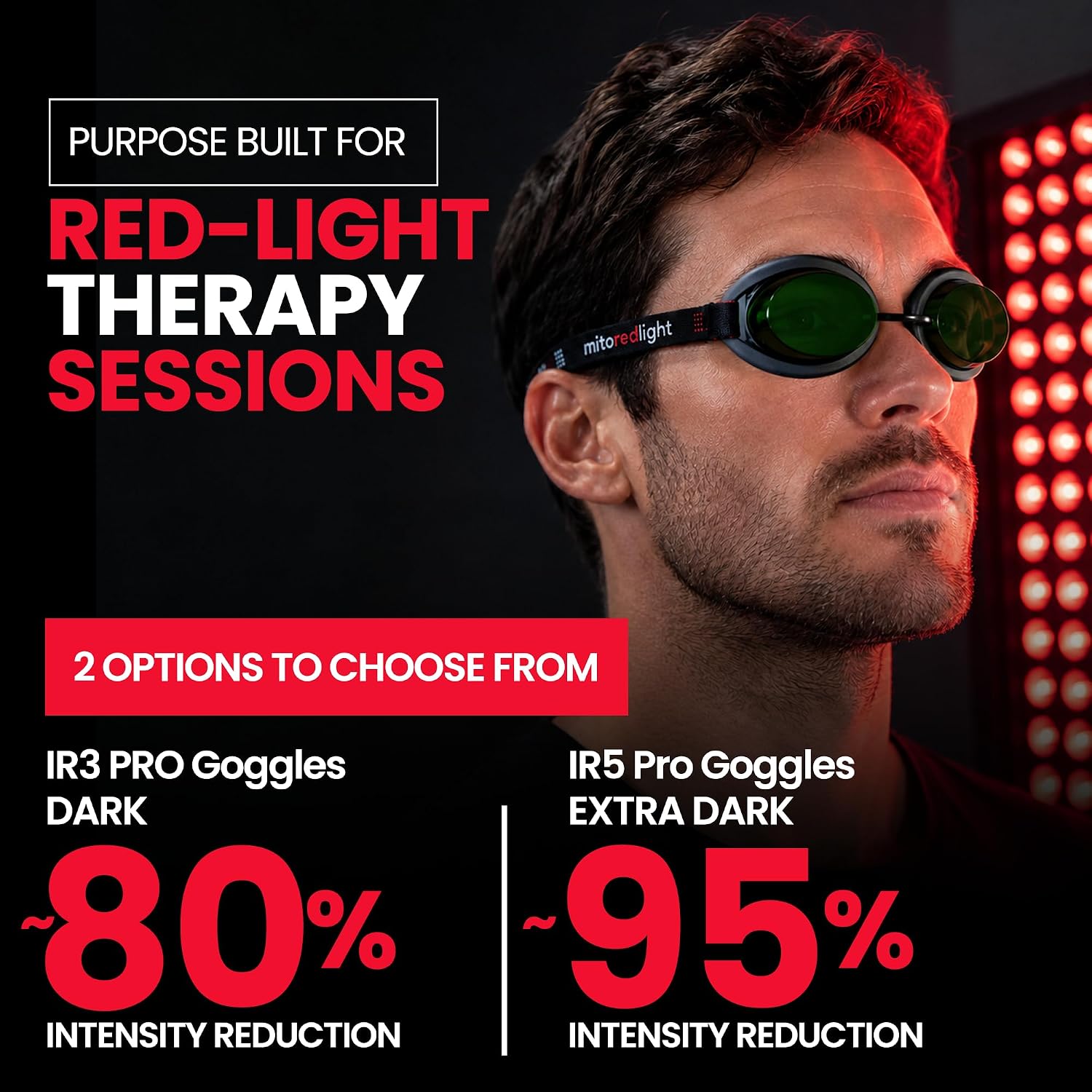 ALMOHADILLA TERAPÉUTICA MITO RED LIGHT PRO PARA PROTECCIÓN OCULAR INFRARROJA CERCANA IR3 OSCURO - 2