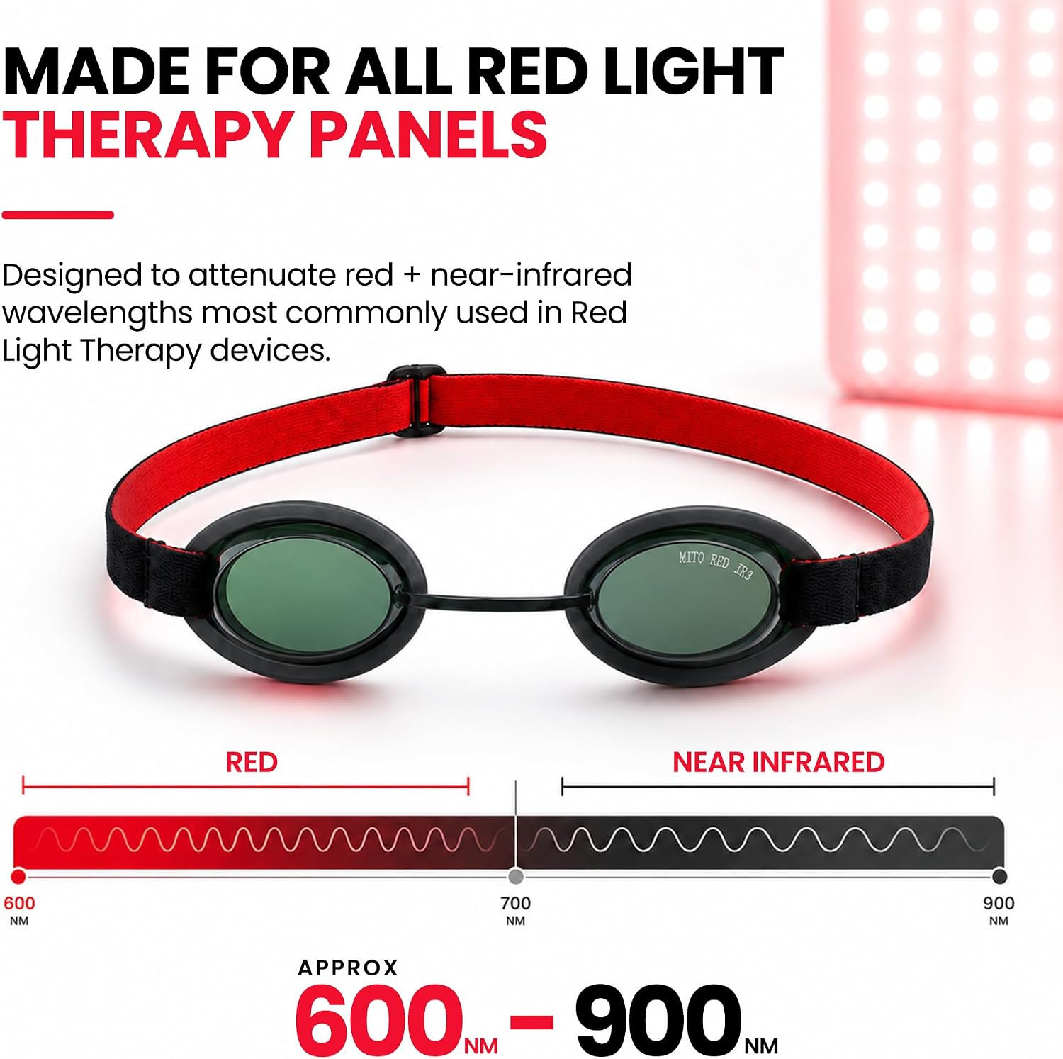 ALMOHADILLA TERAPÉUTICA MITO RED LIGHT PRO PARA PROTECCIÓN OCULAR INFRARROJA CERCANA IR3 OSCURO - 4