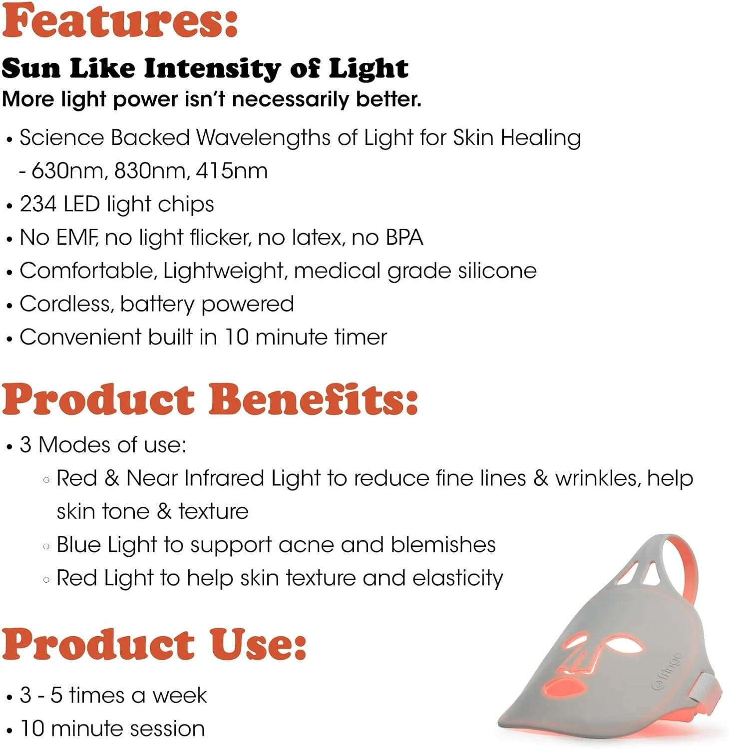 ALMOHADA TERAPÉUTICA FRINGE LIGHT THERAPY BEAUTY MASK CON 234 LEDS Y LUCES ROJA, INFRARROJA Y AZUL - 3
