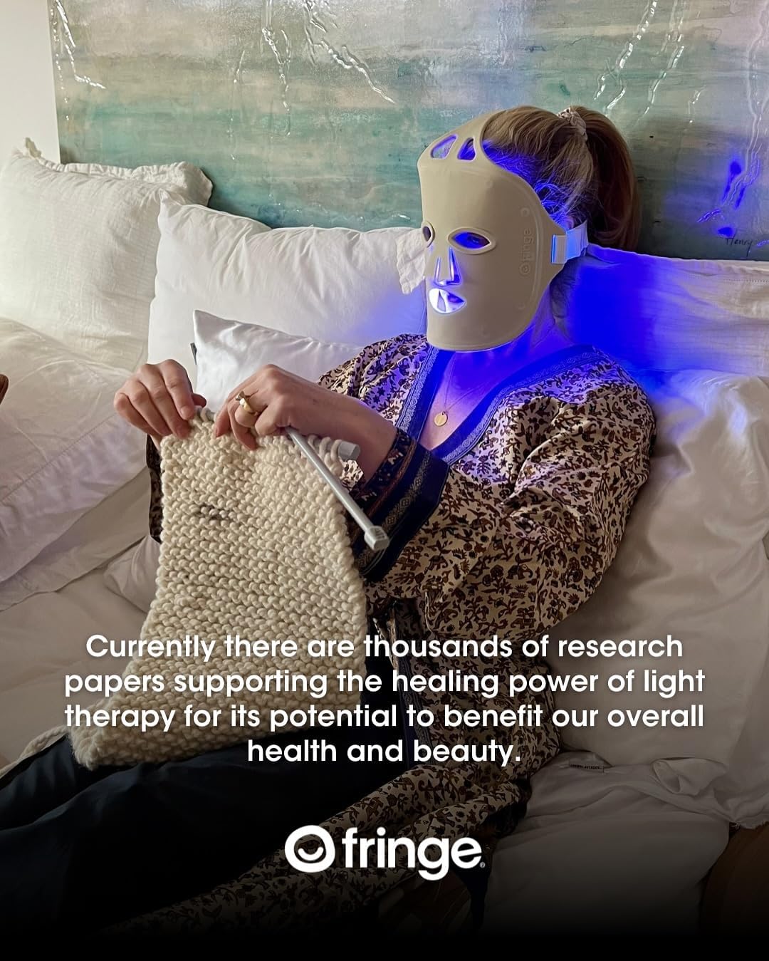 ALMOHADA TERAPÉUTICA FRINGE LIGHT THERAPY BEAUTY MASK CON 234 LEDS Y LUCES ROJA, INFRARROJA Y AZUL - 5