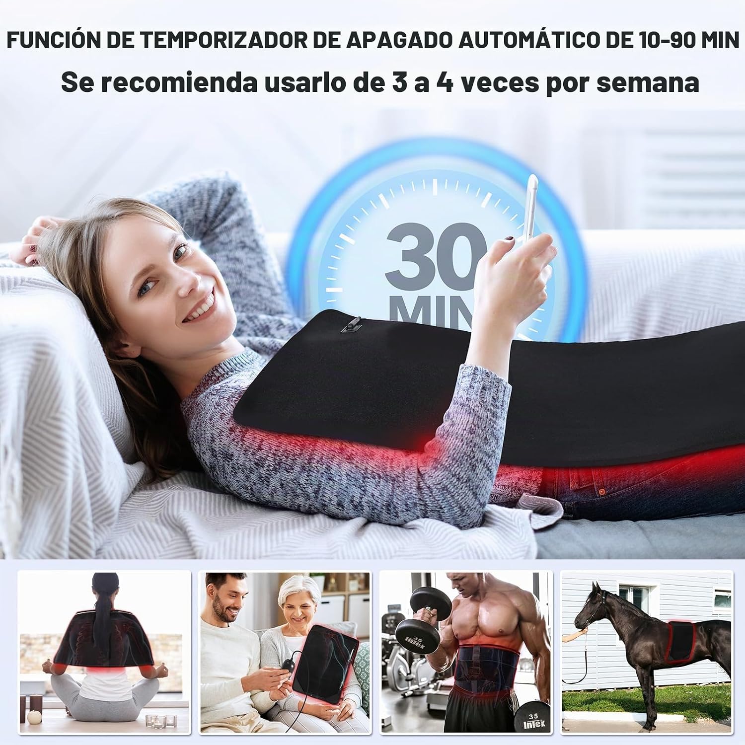 ALMOHADILLA TERAPÉUTICA DE LUZ ROJA GMOWNW 660NM 850NM PARA CUERPO - 4