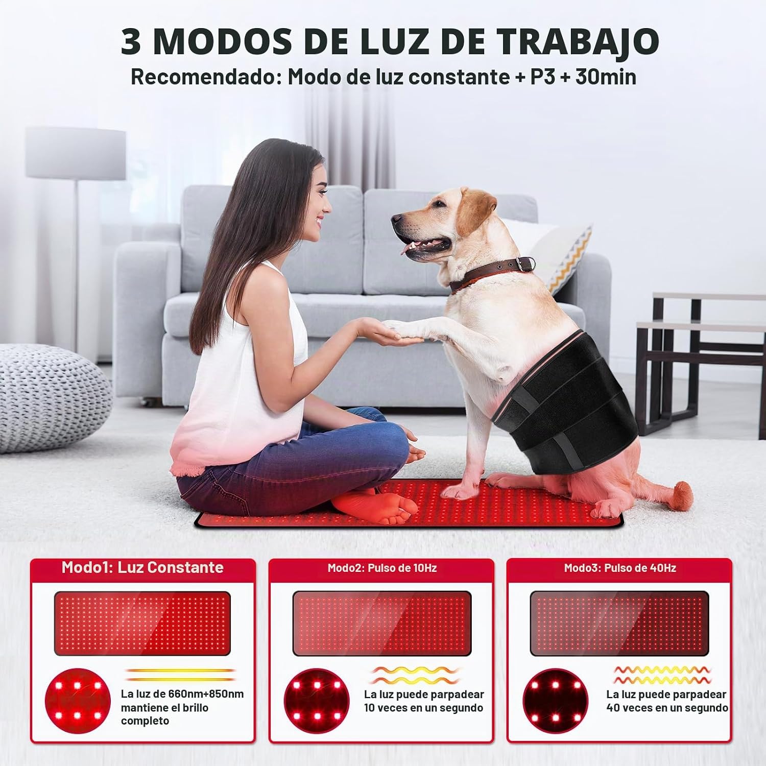 ALMOHADILLA TERAPÉUTICA DE LUZ ROJA GMOWNW 660NM 850NM PARA CUERPO - 5
