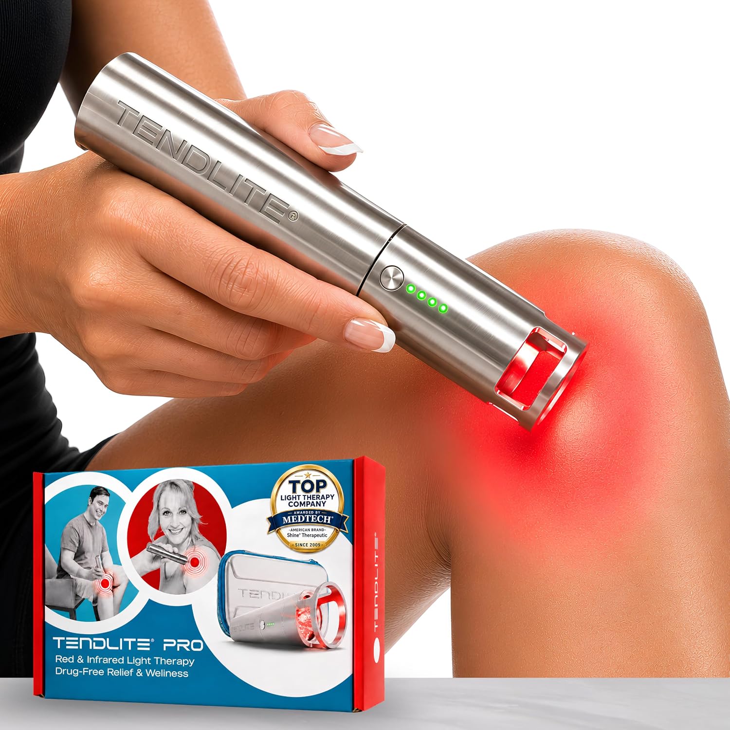 ALMOHADA TERAPÉUTICA SHINE TENDLITE® PRO CON LUZ LED ROJA E INFRARROJA DEEPPOWER™ - 1