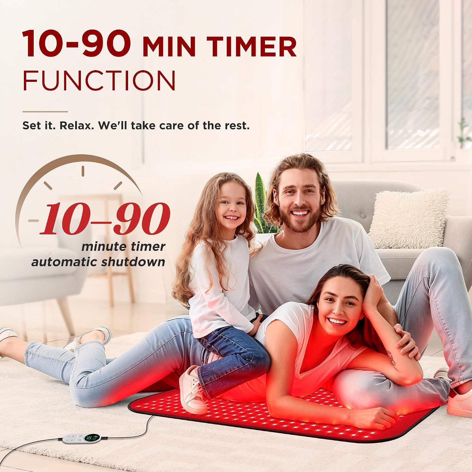 ALMOHADILLA TERAPÉUTICA DEERBABA PARA TERAPIA DE LUZ ROJA 34.5 X 16.3 PULGADAS - 2