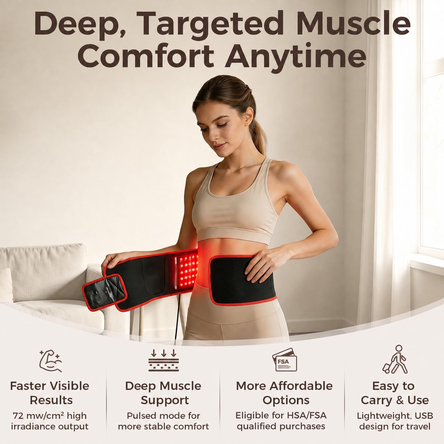 ALMOHADILLA TERAPÉUTICA BESTQOOL RED LIGHT THERAPY BELT 21W - 2
