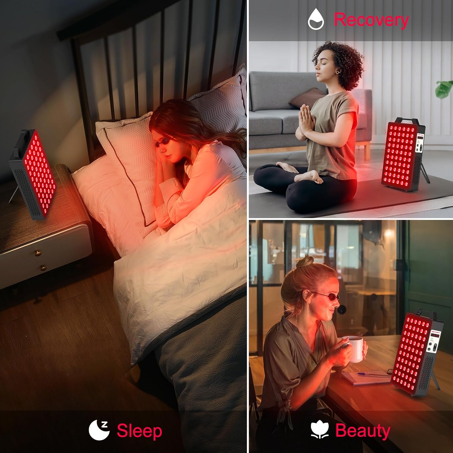 ALMOHADA TERAPÉUTICA BONTANNY BO-300 LUZ ROJA 660NM Y 850NM NEGRO - 4