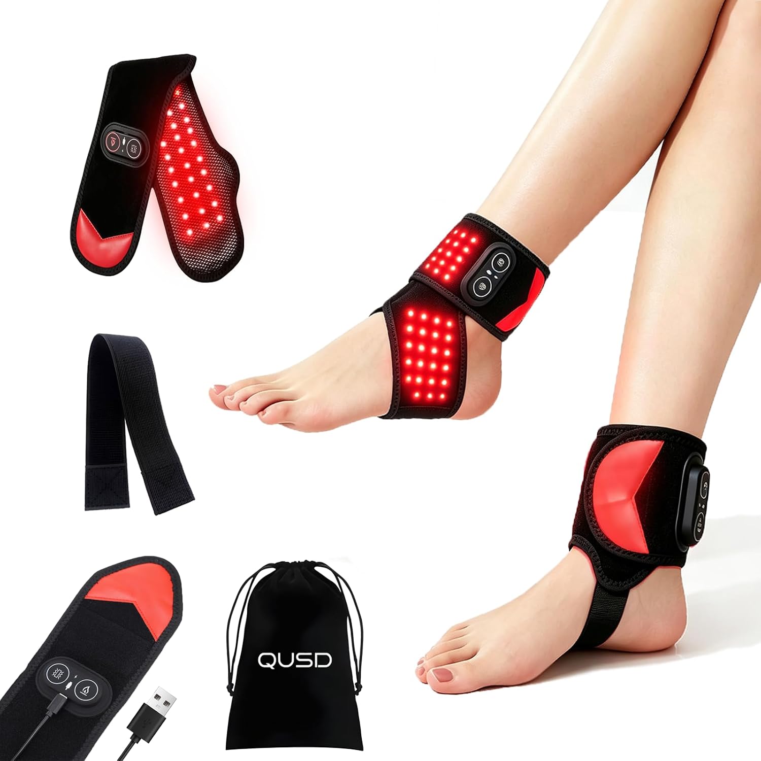 ALMOHADILLA TERAPÉUTICA QUSD RED LIGHT THERAPY CON CALOR Y VIBRACIÓN PARA TOBILLO, PIE Y MUÑECA - 1