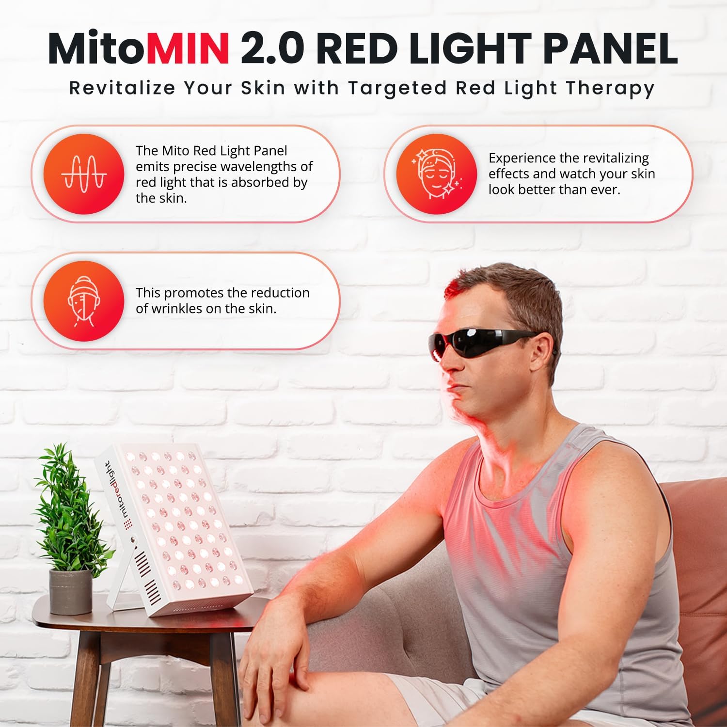 PANEL DE TERAPIA DE LUZ ROJA MITO RED LIGHT MITOMIN 2.0 PARA ROSTRO Y CUELLO - 2