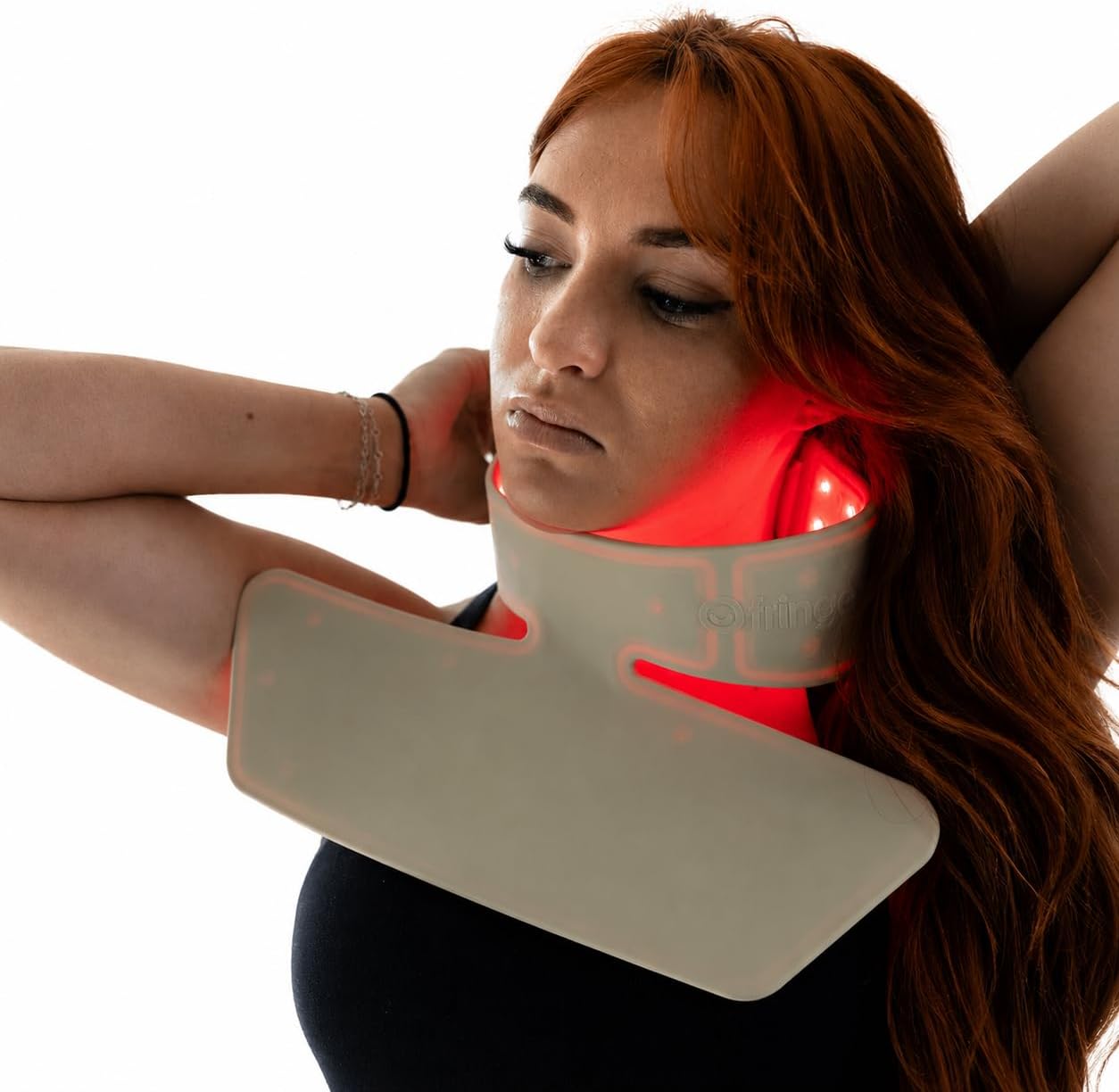 ALMOHADILLA TERAPÉUTICA FRINGE LED PARA CUELLO Y PECHO ROJO CON MODOS DE LUZ INFRARROJA Y AZUL - 1