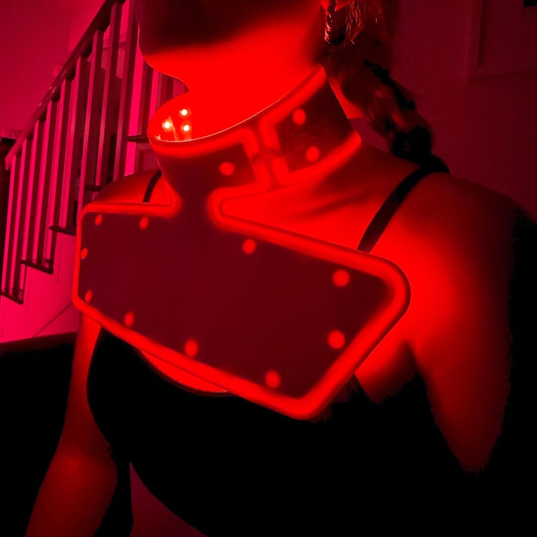 ALMOHADILLA TERAPÉUTICA FRINGE LED PARA CUELLO Y PECHO ROJO CON MODOS DE LUZ INFRARROJA Y AZUL - 3