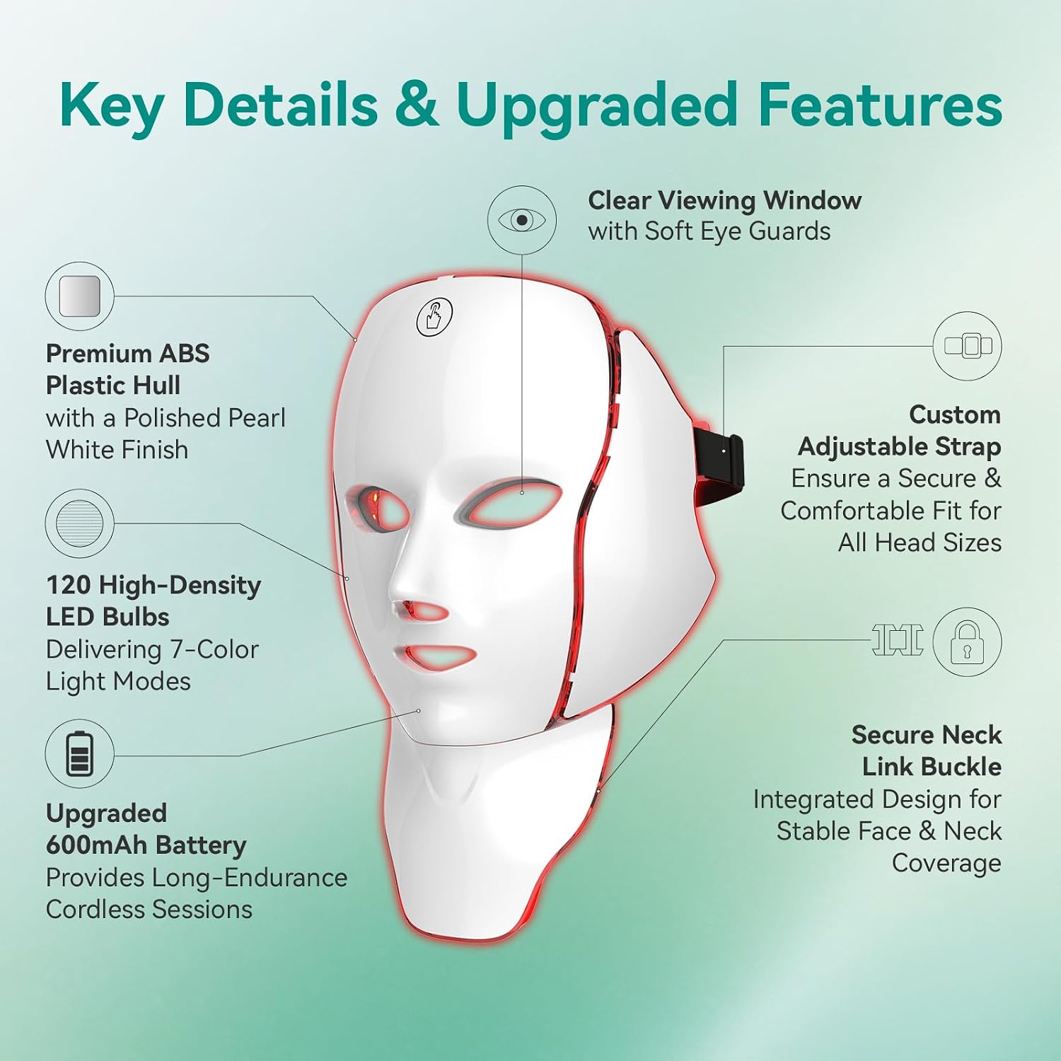 ALMOHADILLA TERAPÉUTICA VILEELIA LED PARA ROSTRO Y CUELLO GEN 2 BLANCA - 2
