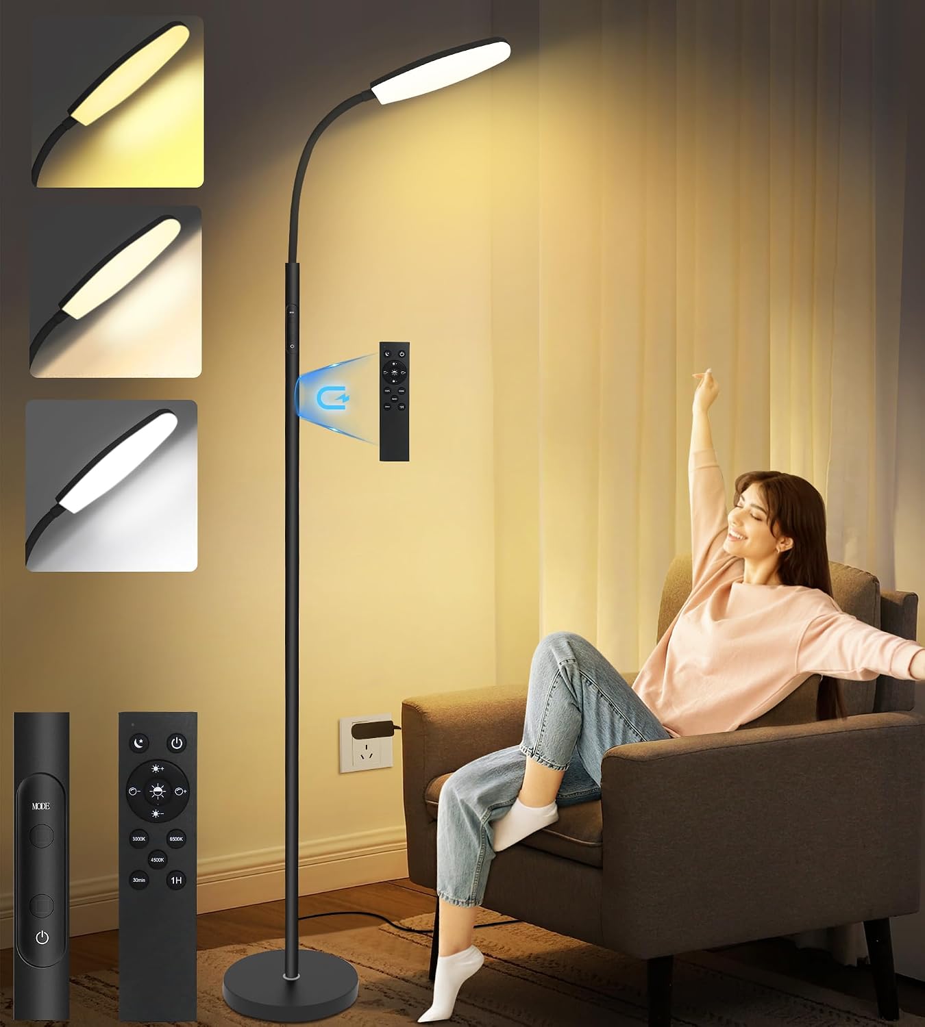 LÁMPARA DE TERAPIA DE LUZ LANSUPER 10000 LUX SIN UV PARA PISO - 1