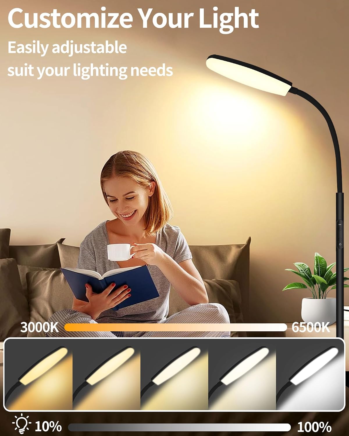 LÁMPARA DE TERAPIA DE LUZ LANSUPER 10000 LUX SIN UV PARA PISO - 4