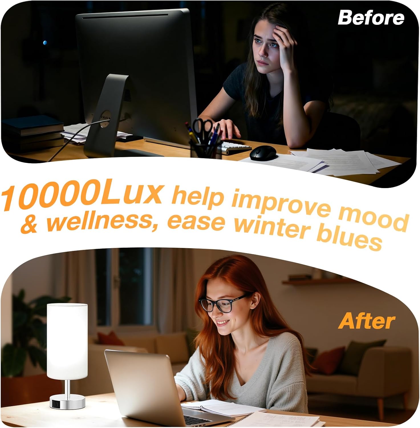 LÁMPARA DE TERAPIA DE LUZ DICOOOL 10000 LUX BLANCA CON CONTROL REMOTO Y AJUSTE DE TEMPERATURA DE COLOR - 4