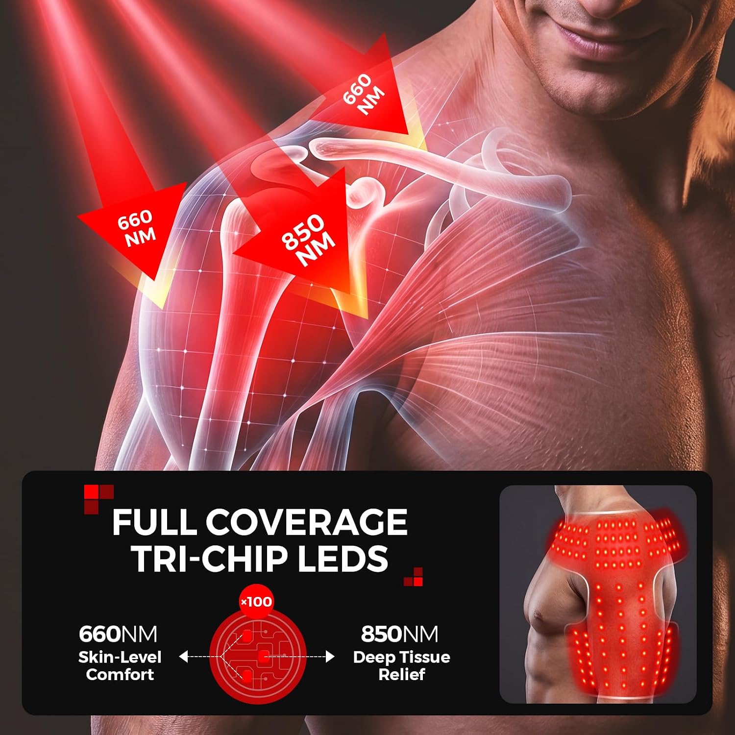 ALMOHADA TERAPÉUTICA LTW 2 PACK CON MASAJEADOR DE HOMBROS, CALOR Y TERAPIA DE LUZ ROJA - 4