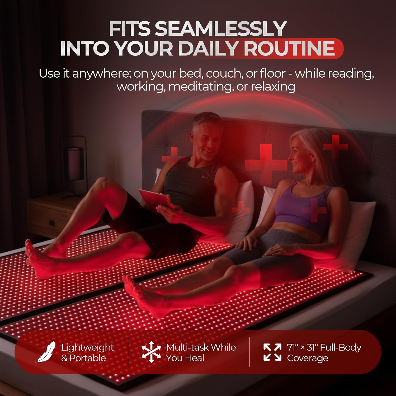 ALMOHADILLA TERAPÉUTICA NUVIO RED LIGHT THERAPY PARA CUERPO CON 5 NIVELES DE INTENSIDAD - 4