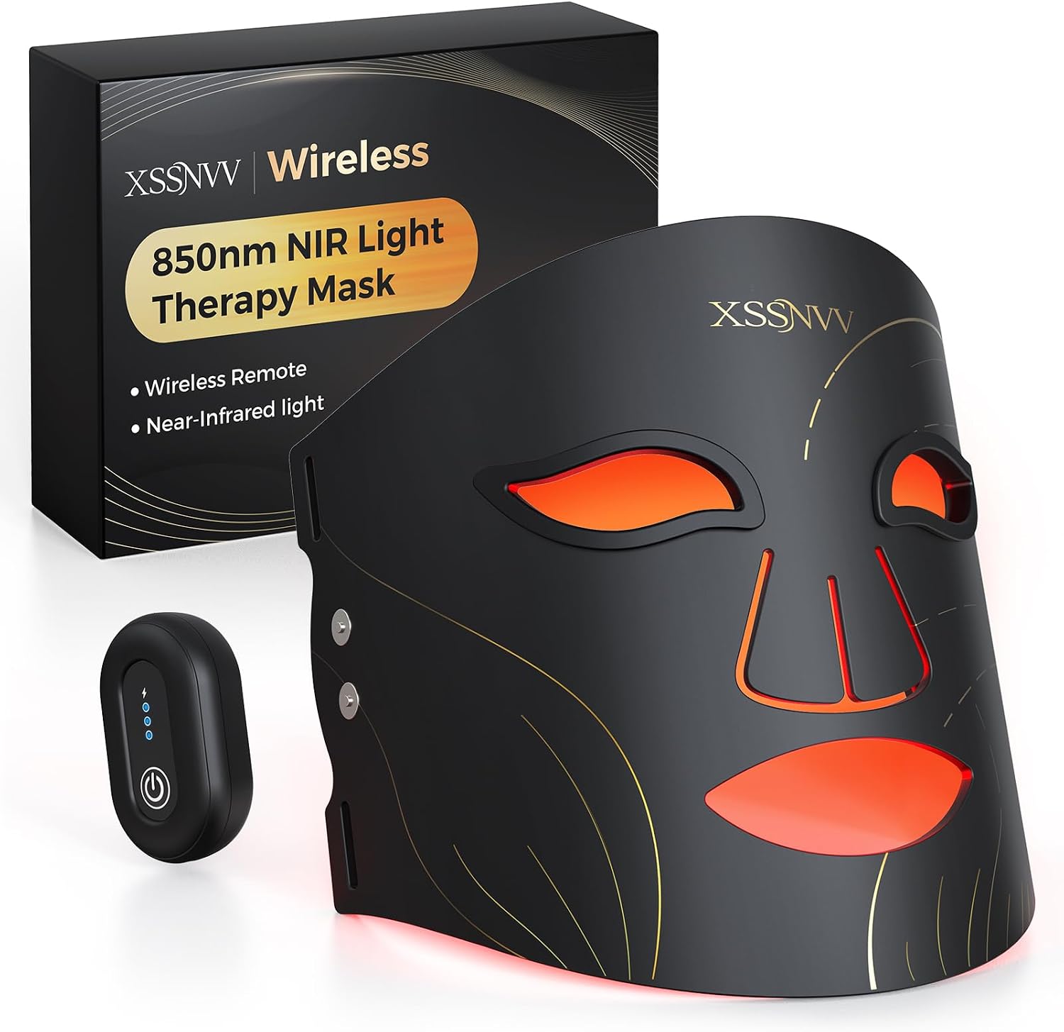 ALMOHADA TERAPÉUTICA XSSNVV MÁSCARA DE TERAPIA DE LUZ ROJA INALÁMBRICA 4 MODOS - 1