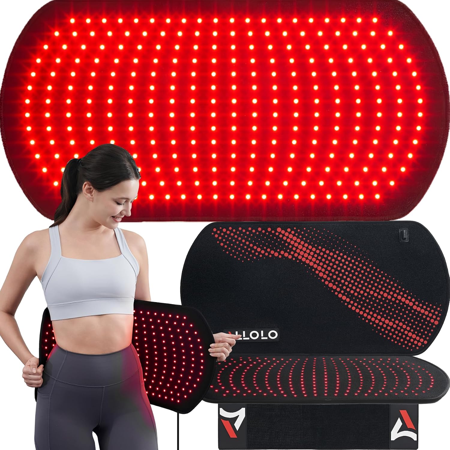 ALMOHADILLA TERAPÉUTICA ALLOLO CINTURÓN DE TERAPIA DE LUZ ROJA 3 EN 1 27.6X13.9 PULGADAS - 1
