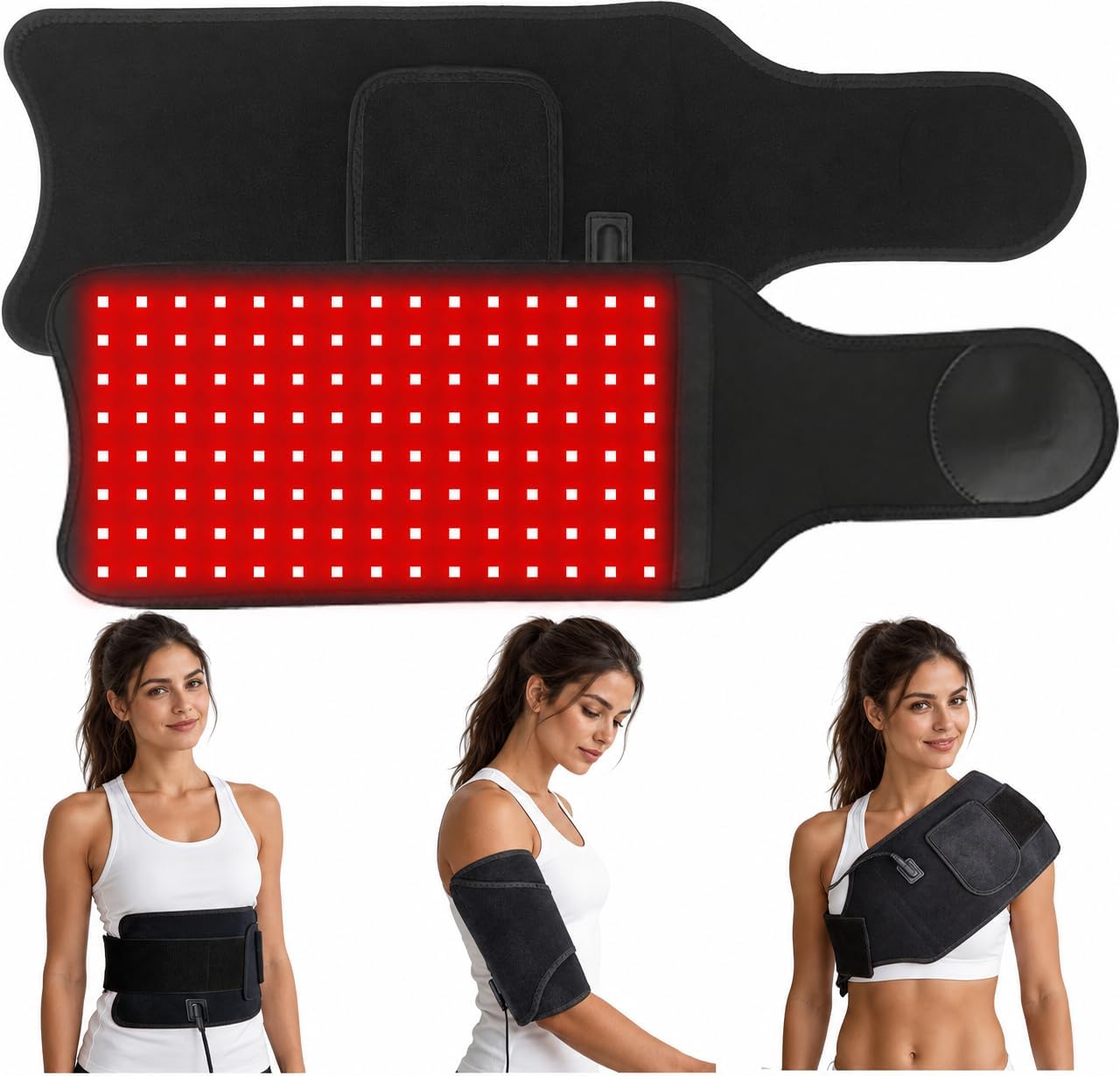 ALMOHADILLA DE TERAPIA DE LUZ ROJA COIB 120 LEDS AJUSTABLE 66X21 CM CON CABLE - 1