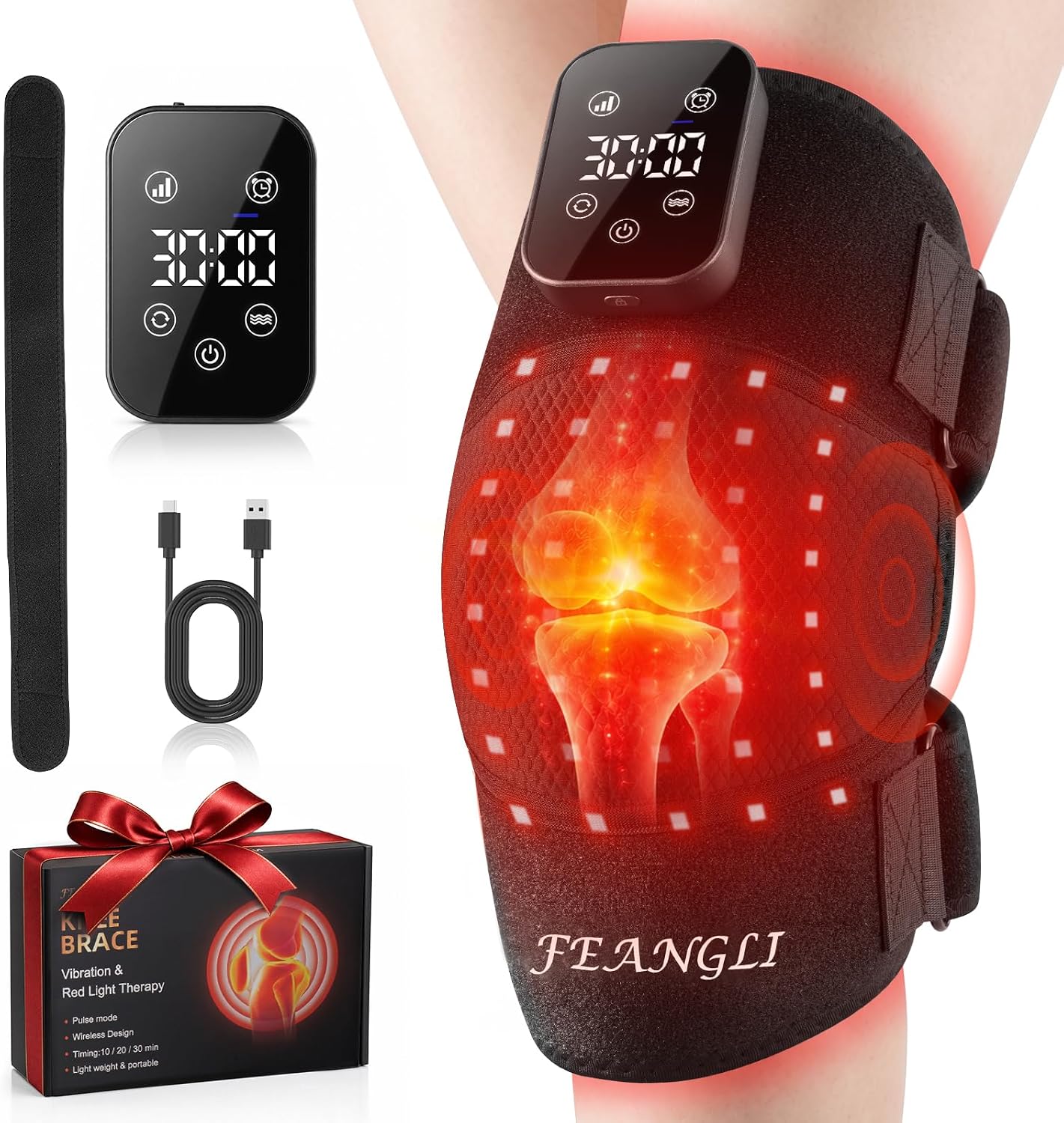 ALMOHADILLA TERAPÉUTICA PARA RODILLA FEANGLI CON TERAPIA DE LUZ ROJA Y MASAJE - 1