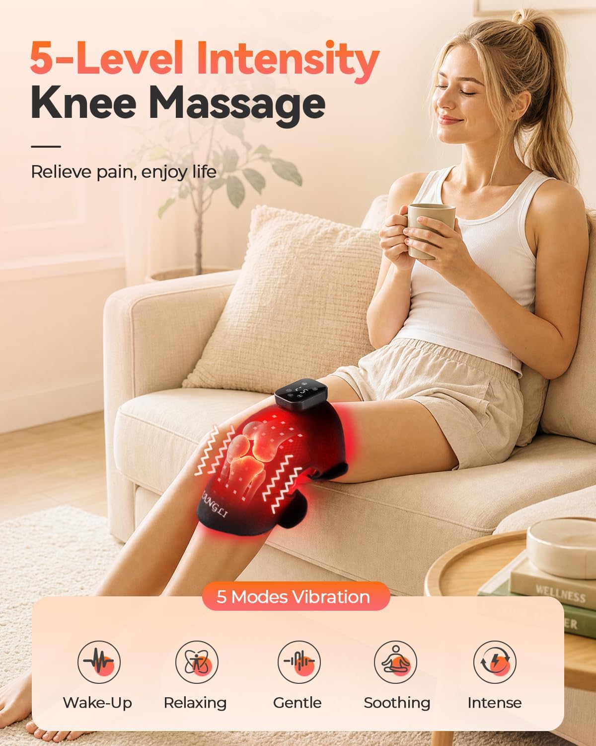 ALMOHADILLA TERAPÉUTICA PARA RODILLA FEANGLI CON TERAPIA DE LUZ ROJA Y MASAJE - 4