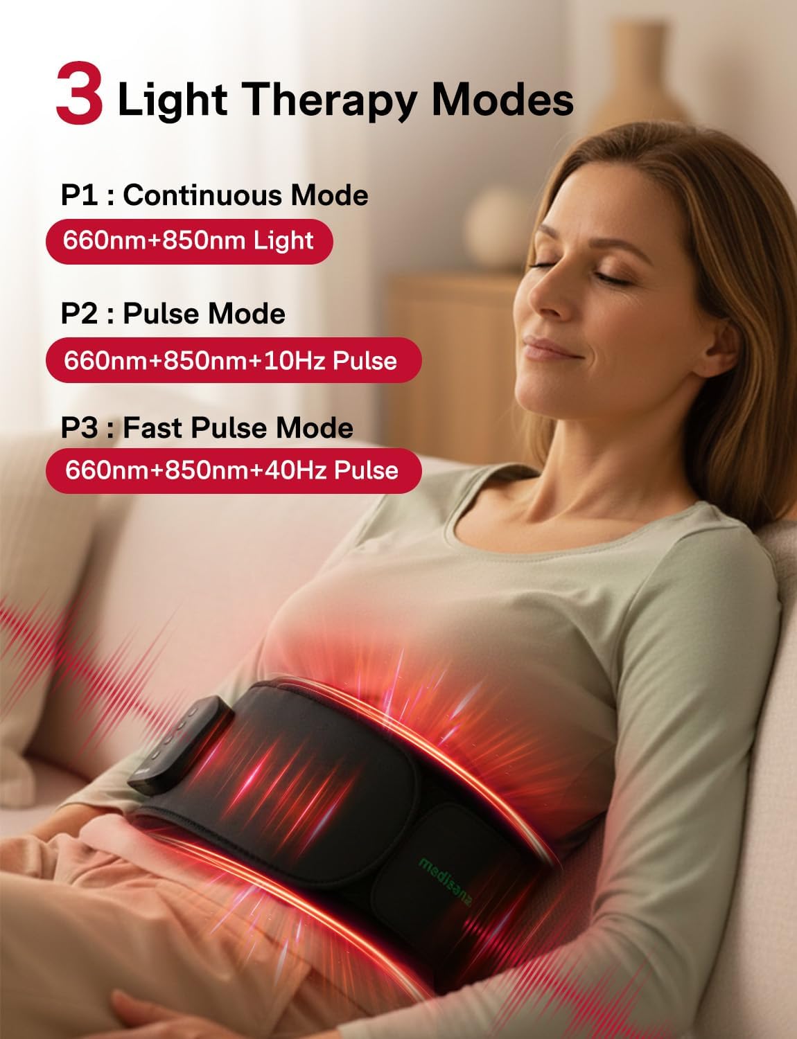 ALMOHADILLA TERAPÉUTICA MEDISANA RED LIGHT THERAPY PARA CUERPO - 4