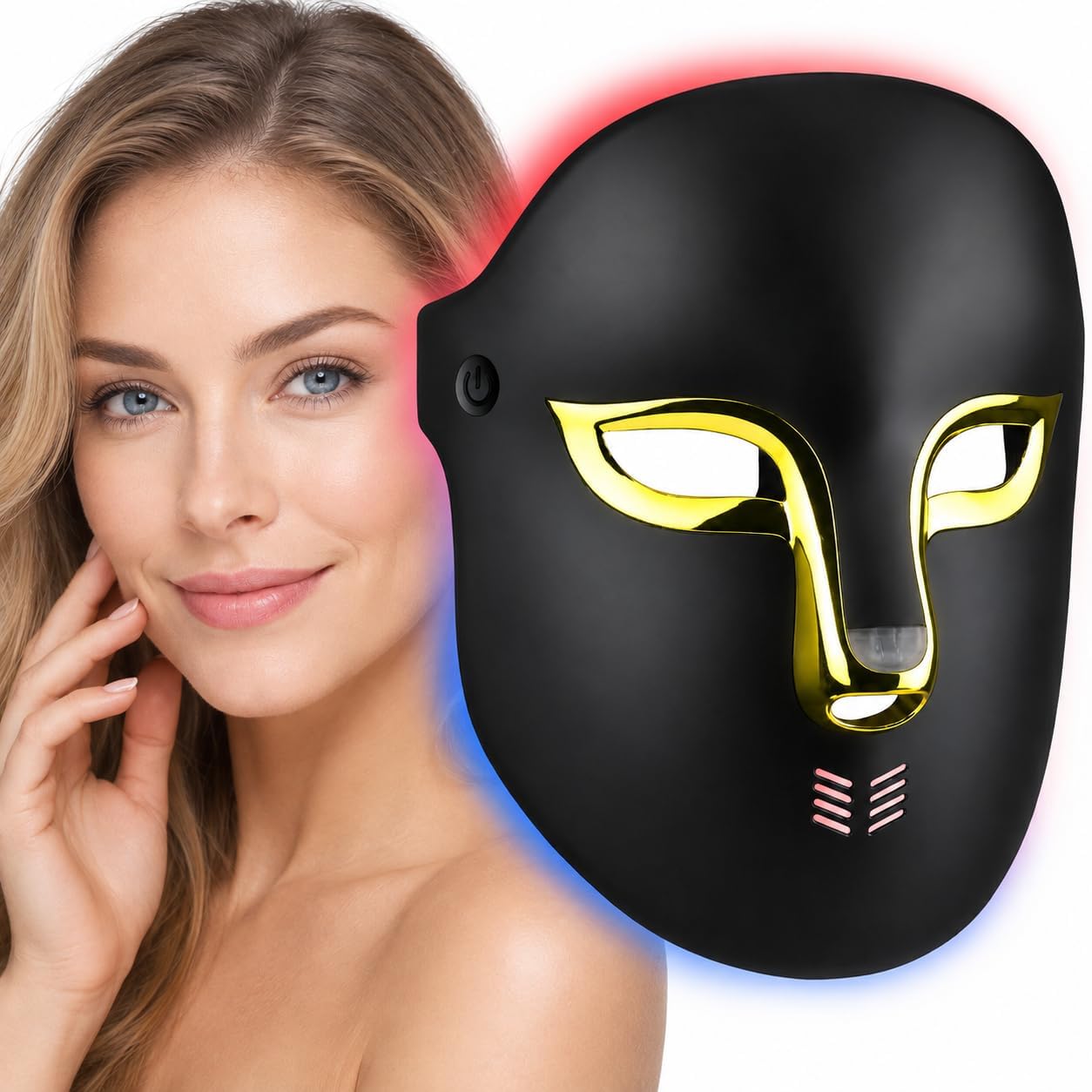 ALMOHADA TERAPÉUTICA AUXOLIEV FSA RED LIGHT THERAPY MASK PARA ROSTRO CON 4 MODOS Y CONTROL REMOTO - 1