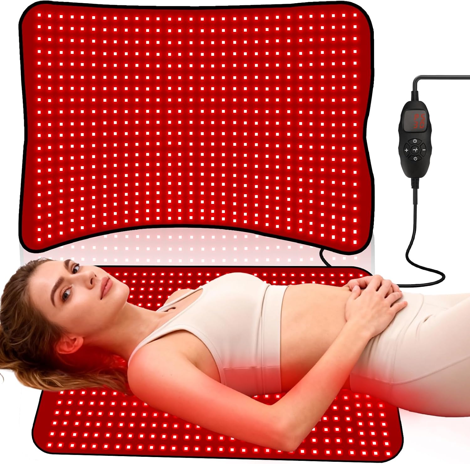 ALMOHADILLA TERAPÉUTICA MORESPOND RED LIGHT THERAPY MAT 27X20 PULGADAS 600 LEDS 660NM Y 850NM - 1