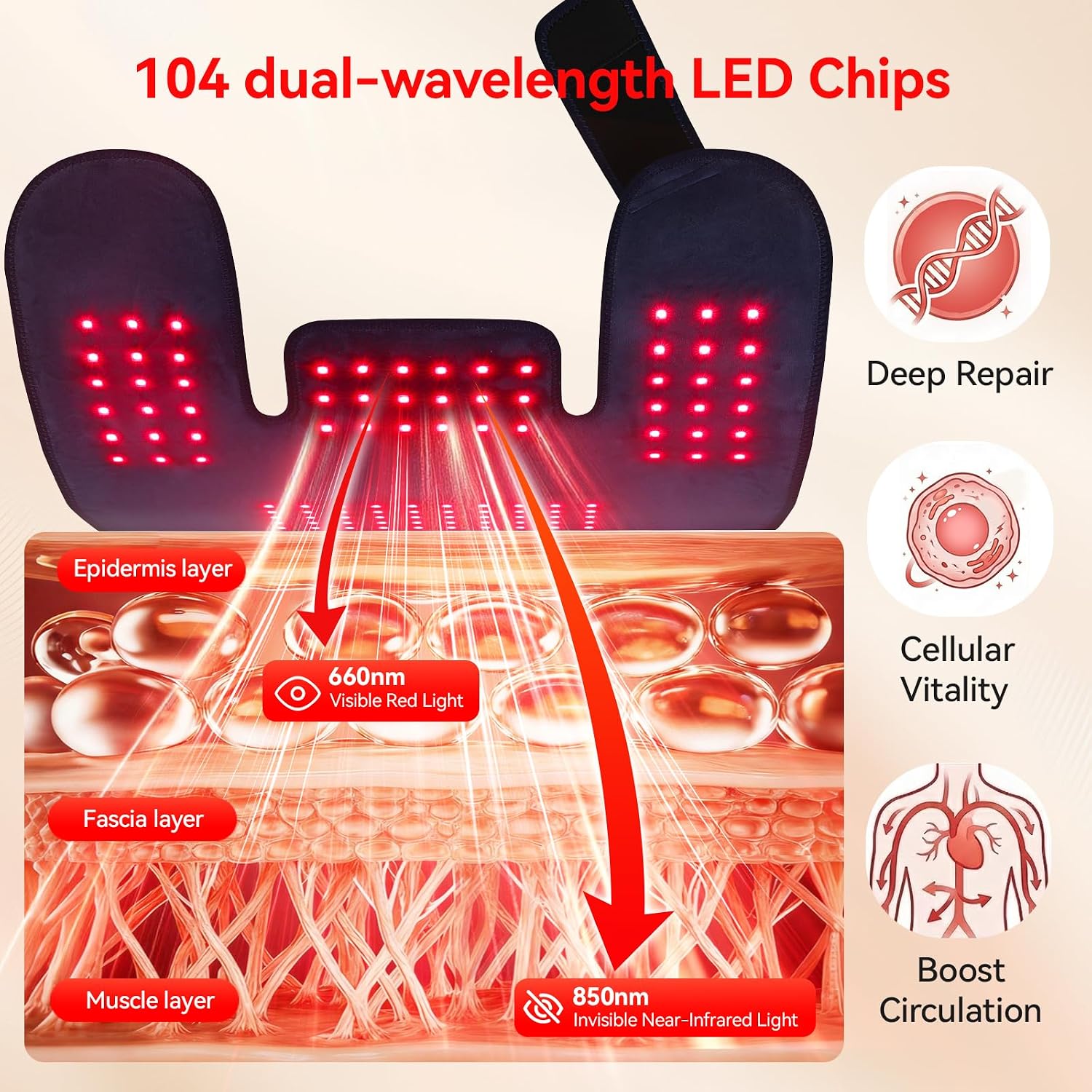 ALMOHADILLA TERAPÉUTICA RICIAL LUZ ROJA Y INFRARROJA 5000MAH AZUL - 2