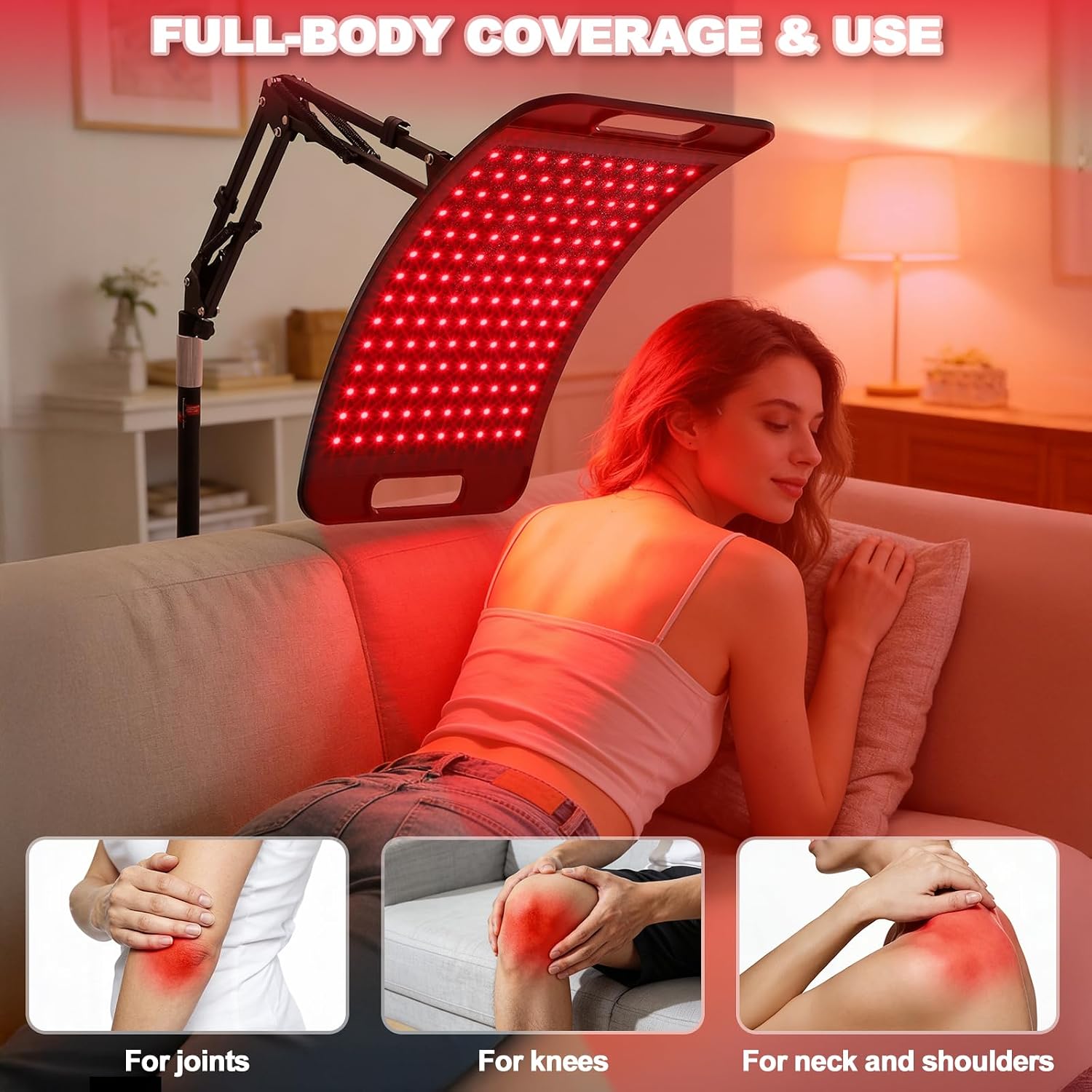 LÁMPARA DE TERAPIA DE LUZ ROJA LEDINO 140 LEDS PARA CUERPO Y ROSTRO - 4