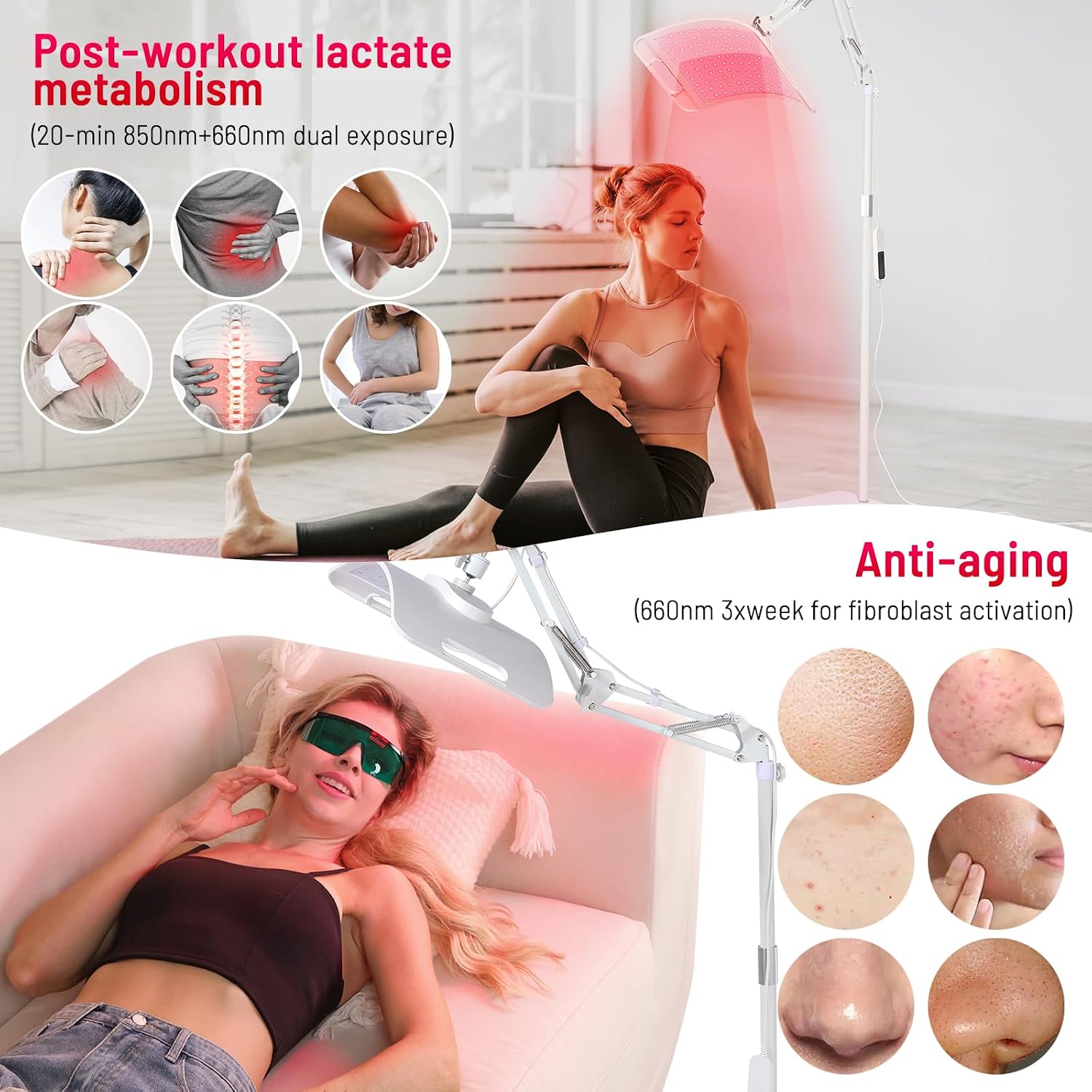 ALMOHADA TERAPÉUTICA LEDINO TERAPIA DE LUZ ROJA 660NM Y 850NM CON SOPORTE AJUSTABLE - 4